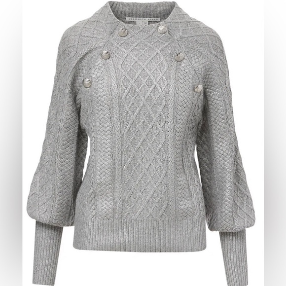 Veronica Beard Silver Grady Metallic Sweater